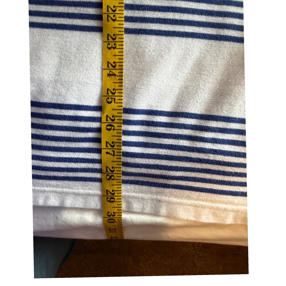 IZOD Advantage Polo Mens XL White Blue Striped Short Sleeve Cotton Golf Preppy - Picture 9 of 11